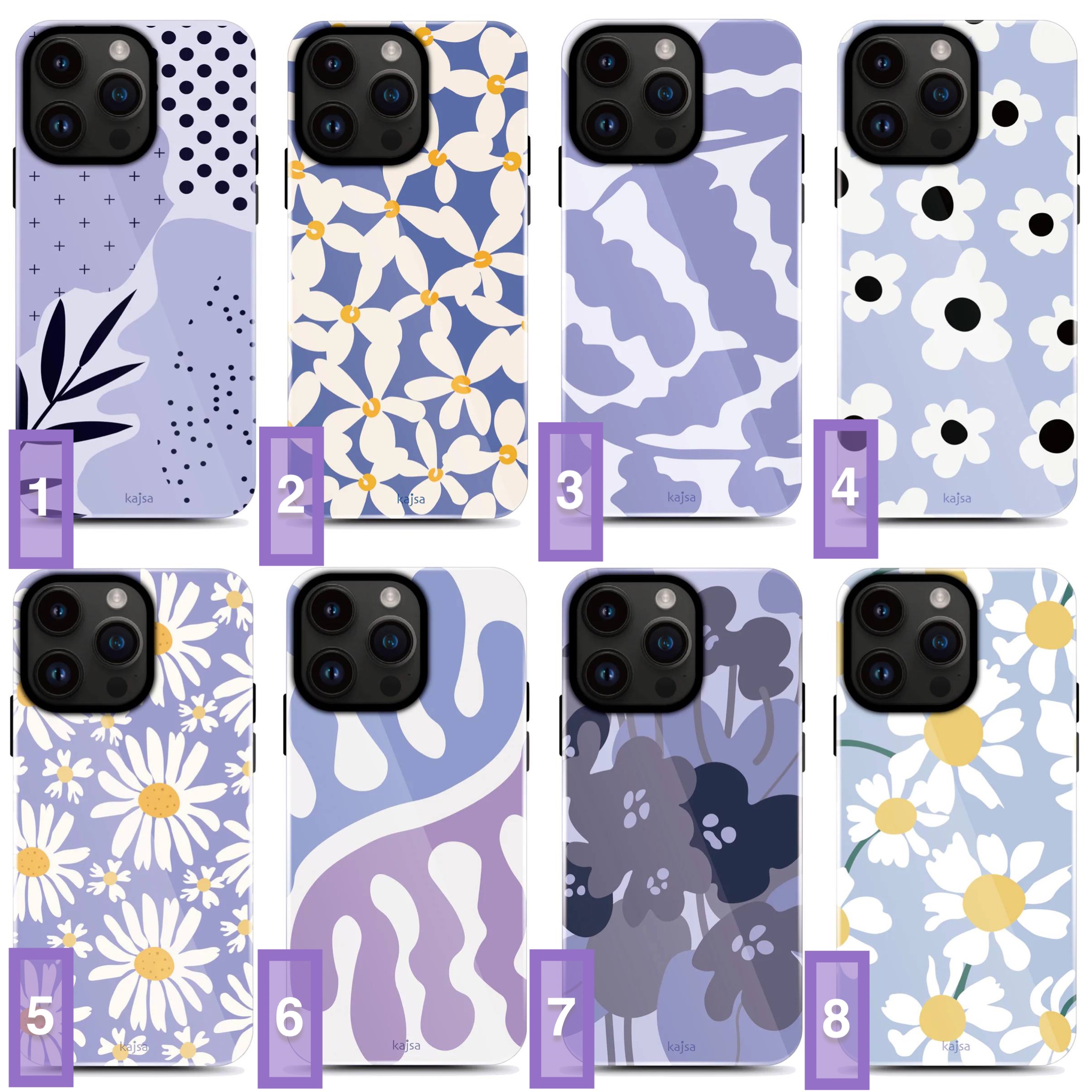 قاب گوشی مدل Kajsa Floral Collection Lavender iphone (G)