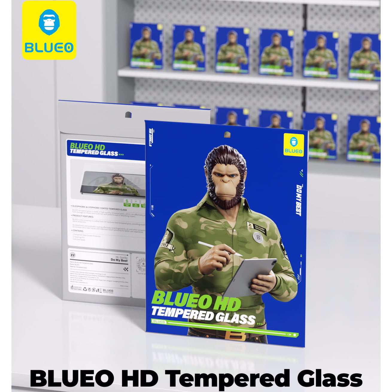گلس ، محافظ صفحه بلو آیپد Blueo Ipad Strong Tempered Glass (G)