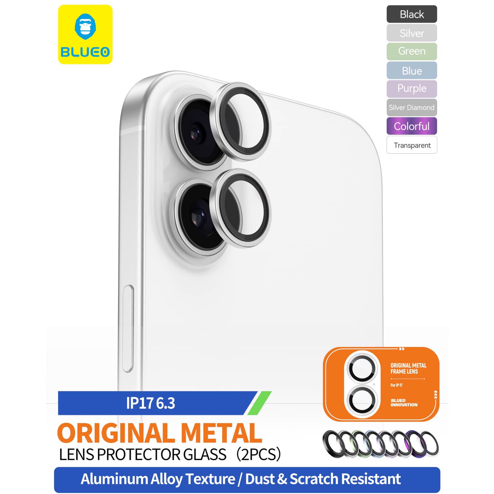 رینگ محافظ لنز بلو فلزی Blueo Metal Frame Lens Protector Glass Iphone (G)