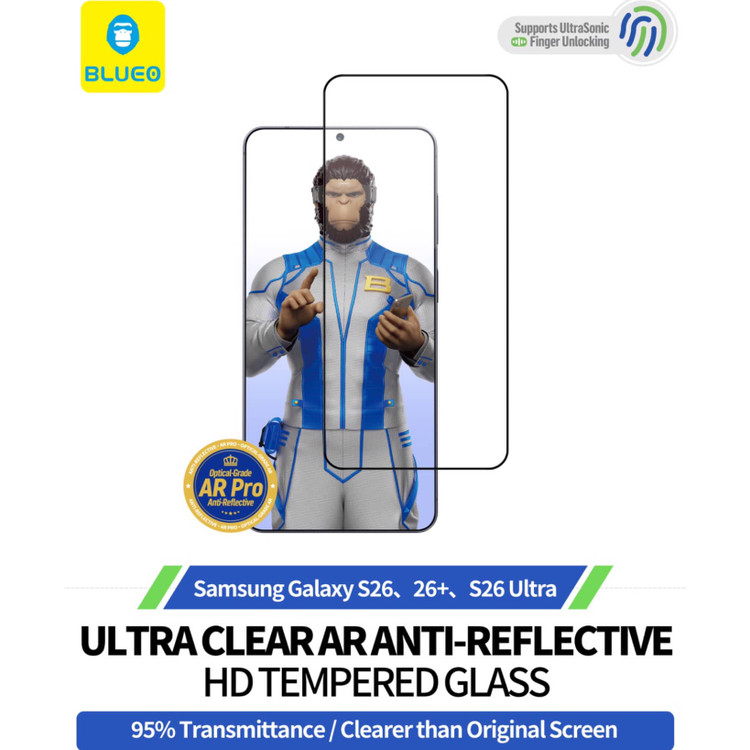 گلس ، محافظ صفحه بلو ضد انعکاس نور Blueo Anti-Reflective AR Glass Samsung (G)