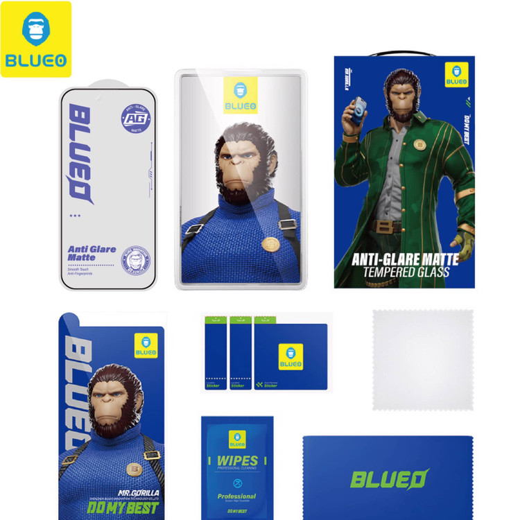 گلس ، محافظ صفحه بلو مات Blueo Full Cover Anti Glare Matte Glass Anti Static Iphone (G)