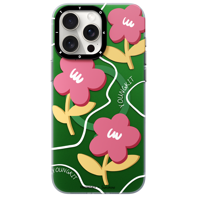قاب Youngkit یانگ کیت Green Sunshine Flowery Smile Magsafe Series Apple iphone (G)