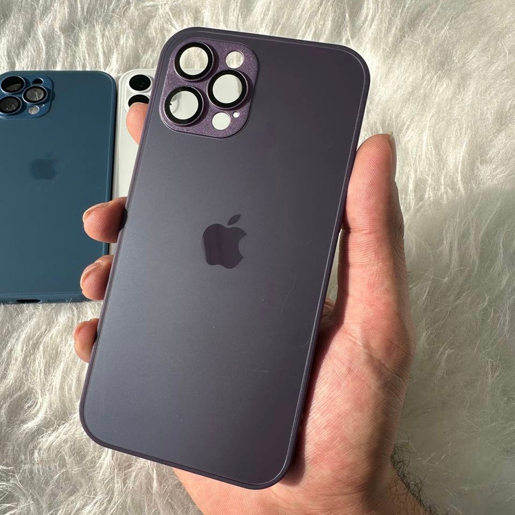 قاب AG GLASS با محافظ لنز اورجینال Apple iphone (G)
