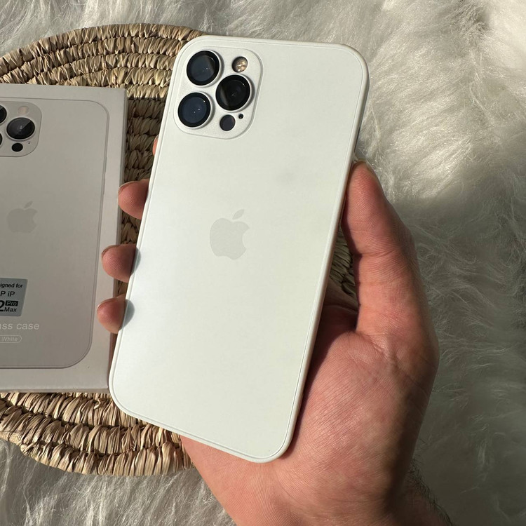 قاب AG GLASS با محافظ لنز اورجینال Apple iphone (G)