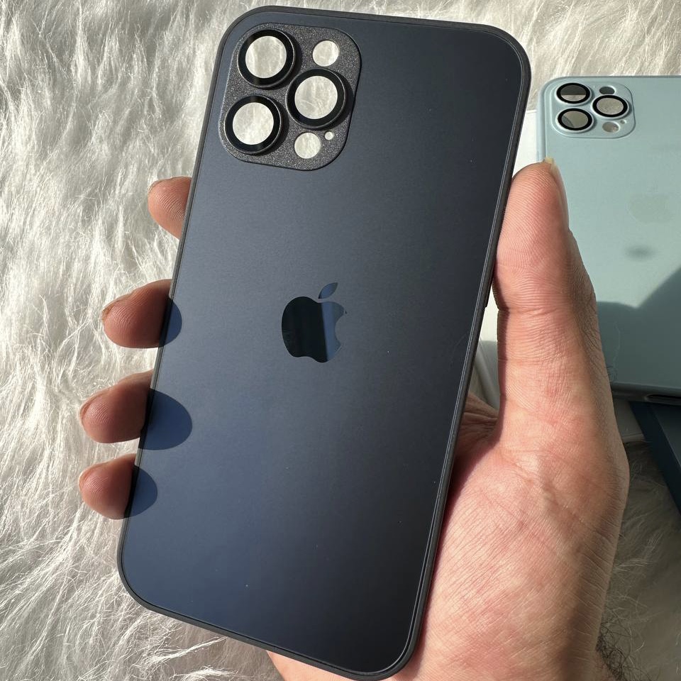 قاب AG GLASS با محافظ لنز اورجینال Apple iphone (G)