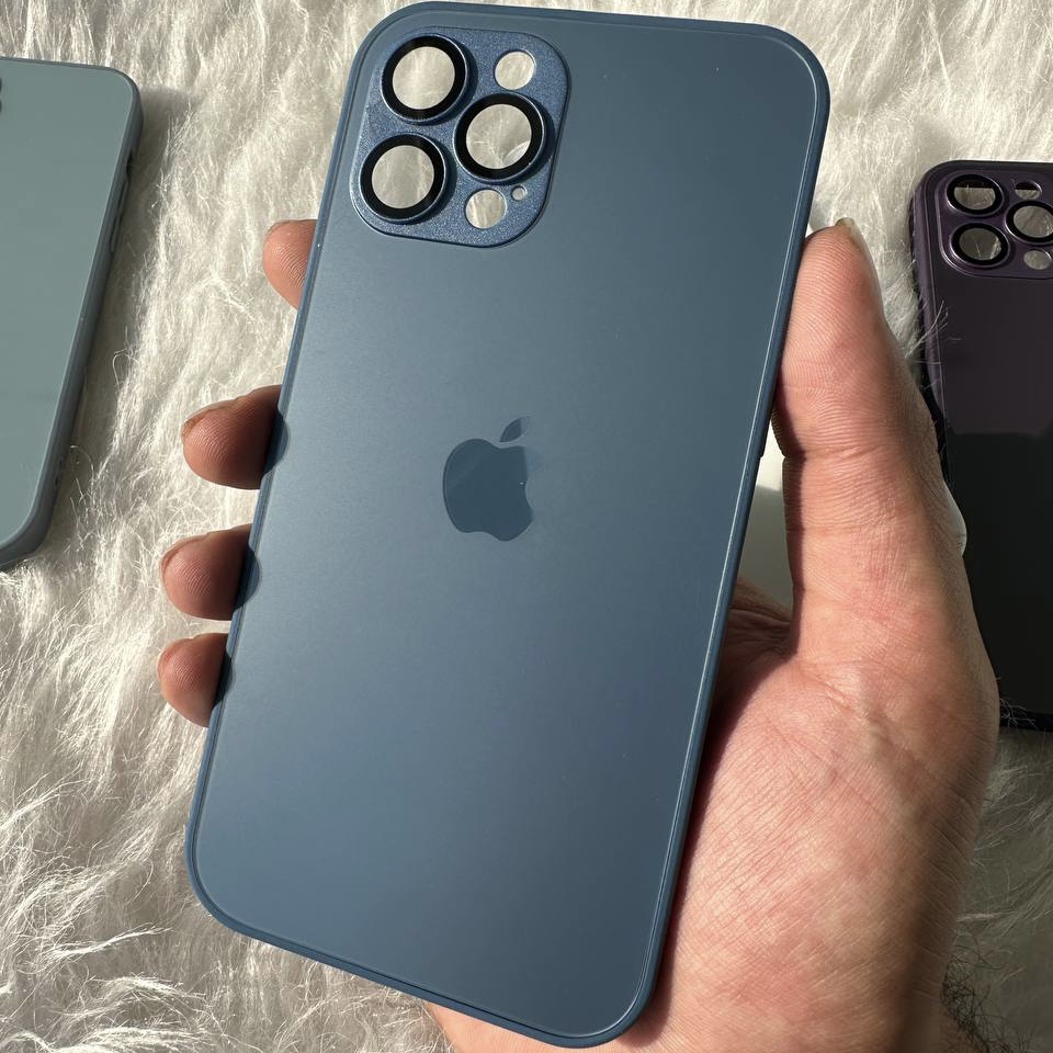 قاب AG GLASS با محافظ لنز اورجینال Apple iphone (G)