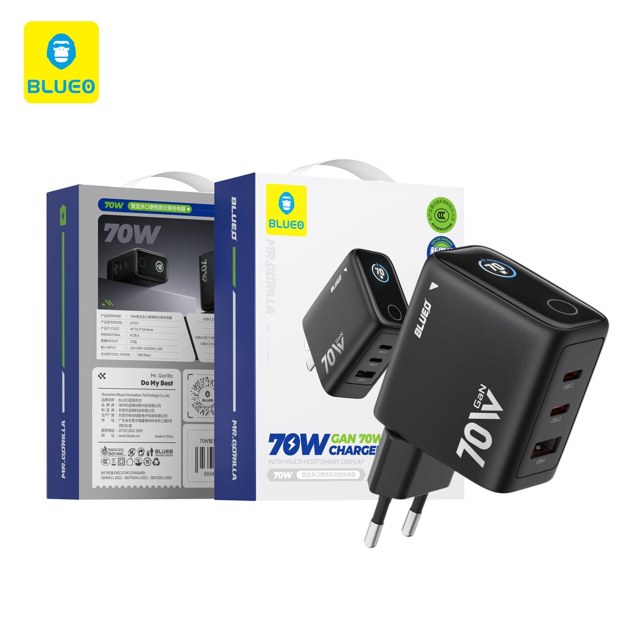 آداپتور بلو Blueo Adaptor 70W Travel Charger (G)
