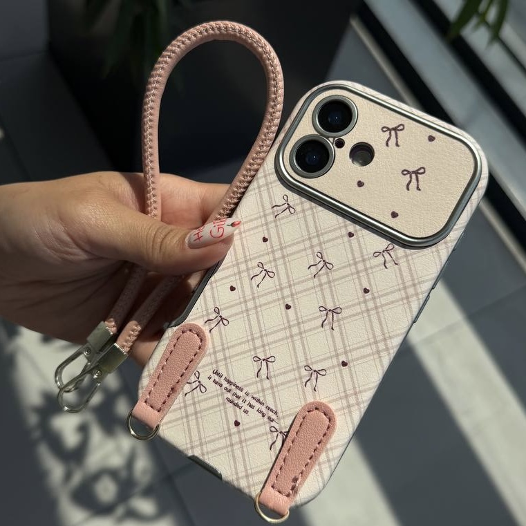 قاب گوشی مدل pink ribbon c4720بند دار (T)