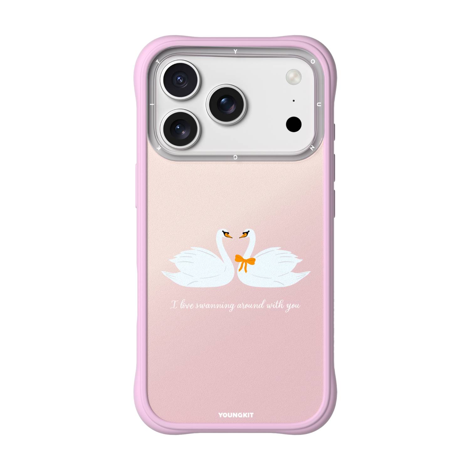 قاب Swans In Love قو های عاشق صورتی یانگ کیت Youngkit آیفون (G)