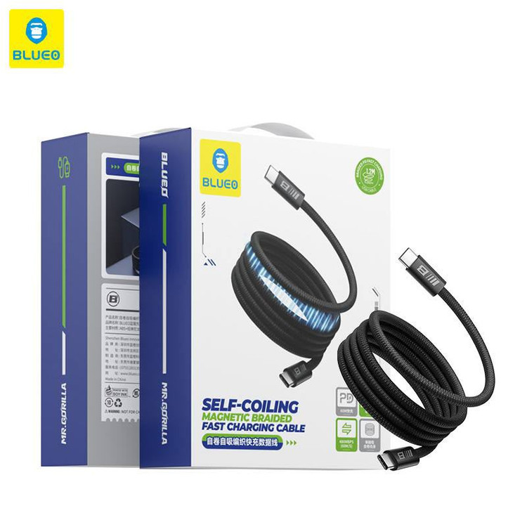 کابل شارژ بلو Blueo Self-coiling Magnetic Brraided Fast Charging Cable (G)