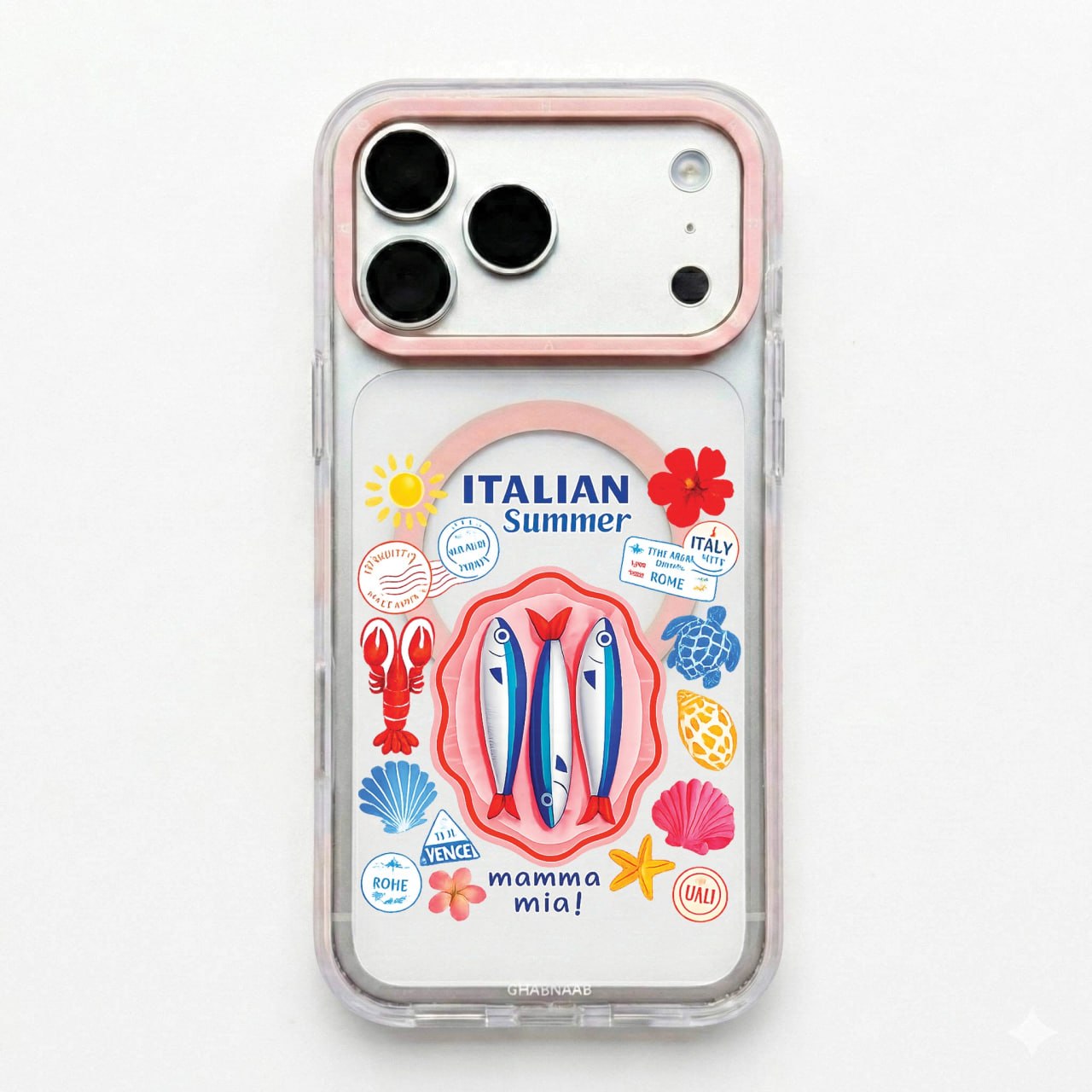 قاب تابستان ایتالیا Italian Summer با مگ سیف قاب ناب ghabnaab آیفون (G)