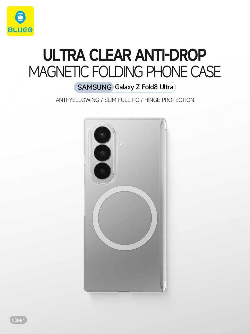 قاب بلو کریستالی Blueo Ultra clear anti- drop magnetic folding (G)
