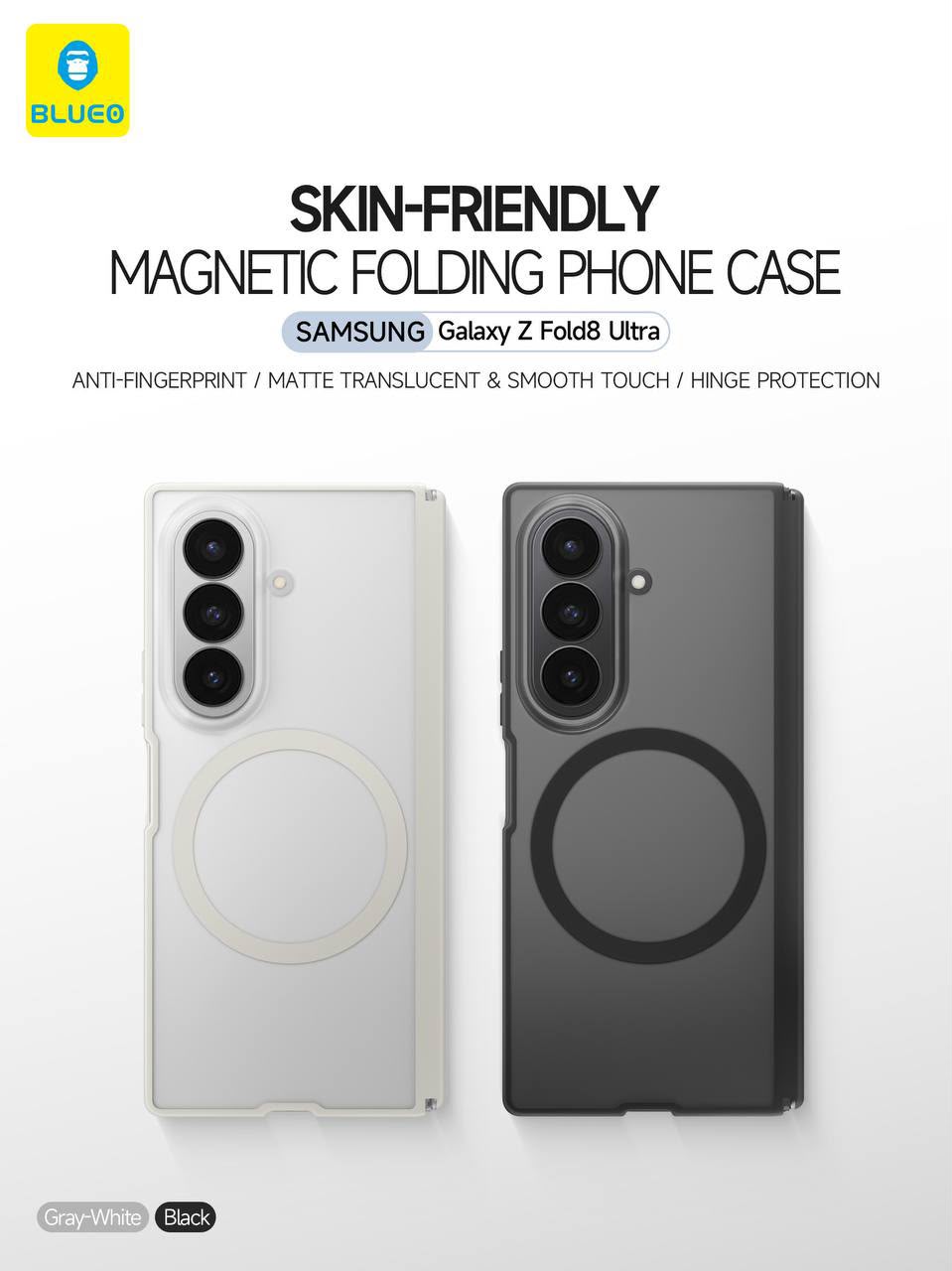 قاب بلو با مگ سیف سامسونگ Blueo Skin Friendly Stain & Slip Resistant Magnetic Case-Orange Ring Samsung (G)