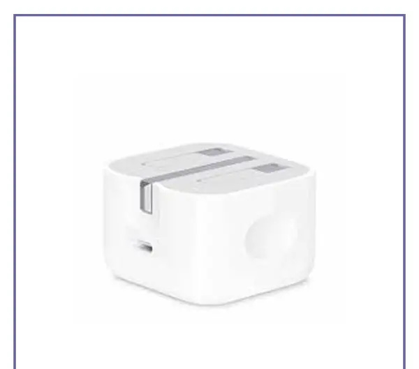 شارژر دیواری 20 وات اصلی اپل مدل Apple USB-C 20W Power Adapter A2344 سه پین (E)