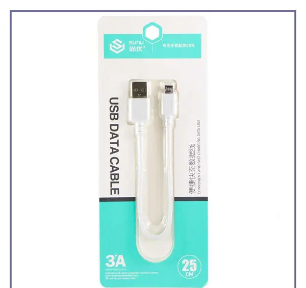 کابل شارژ کوتاه میکرو یو اس بی Sunu Micro USB Cable 25cm (E)