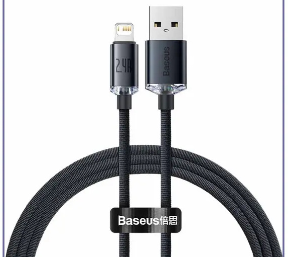 کابل شارژ USB به Lightning بیسوس 1.2متر Baseus Crystal Shine CAJY000001 (E)
