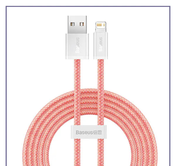 کابل لایتنینگ فست شارژ بیسوس BASEUS CABLE DYNAMIC SERIES FOR LIGHTNING 2.4A 2M CALD000502 (E)