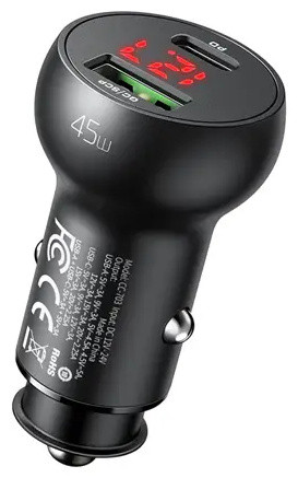 شارژر فندکی خودرو فستشارژ مک دودو MCDODO CC-7030 45W USB + Type-C Dual Ports Car Charger (E)