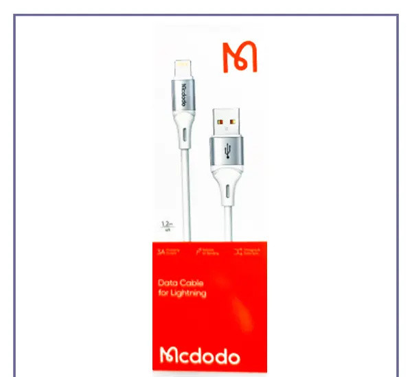 کابل فست شارژ لایتنینگ 1.2 متری مک دودو Mcdodo Lightning Data Cable CA-183 (E)