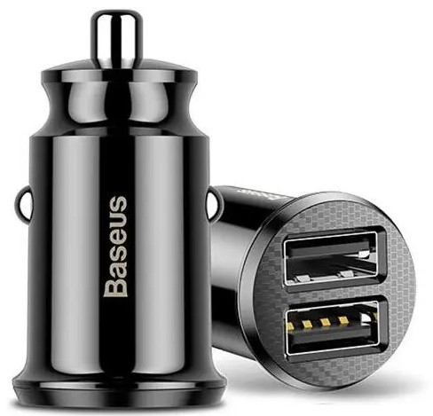 شارژر فندکی بیسوس Baseus Grain Dual USB Car Charger CCALL-ML01 (E)