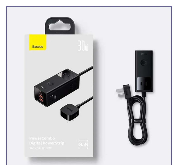 شارژر و چندراهی برق سوپر فست شارژ 30وات بیسوس Baseus PowerCombo 3AC+2U+1C PSLA000102 (E)