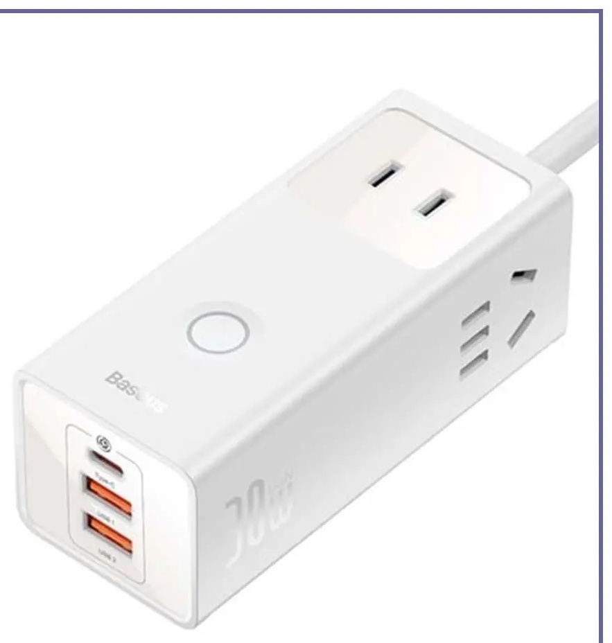 شارژر و چندراهی برق سوپر فست شارژ 30وات بیسوس Baseus PowerCombo 3AC+2U+1C PSLA000102 (E)