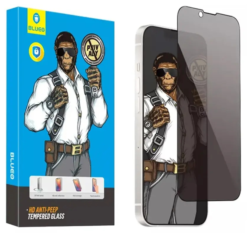 محافظ صفحه نمایش حریم شخصی بولوئو آیفون Blueo HD Anti-Peep Tempered Glass NBP11 XS/11 PRO MAX (E)