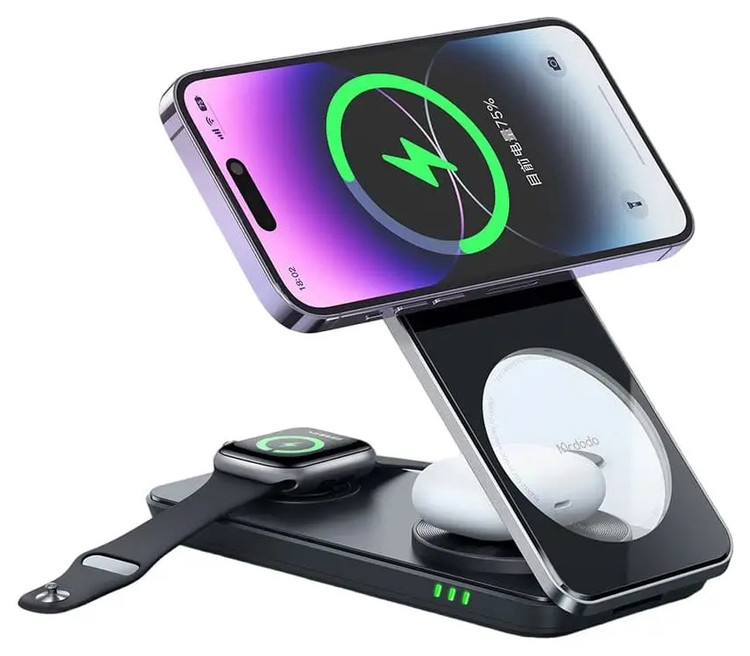 شارژر وایرلس 3 کاره مک دودو Mcdodo 3in1 Magnetic Wireless Charger CH-1151 (E)
