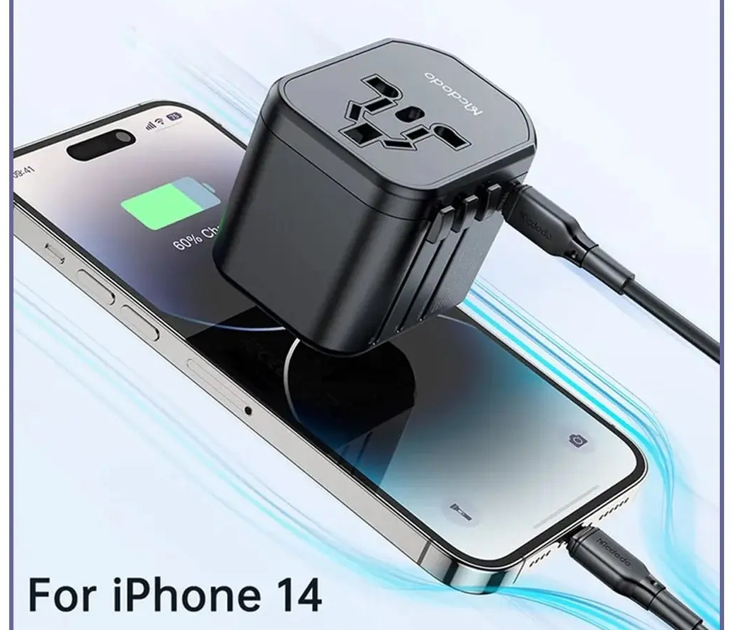 آداپتور دیواری فست شارژ مک دودو Mcdodo 20W PD Fast Charging Universal Travel Adapter CP-3471 (E)