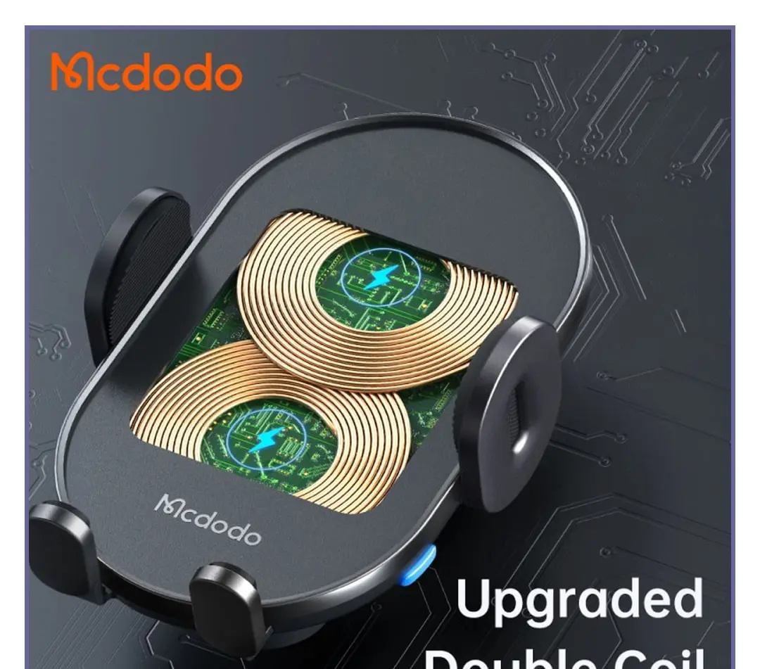 هولدر و شارژر وایرلس 15 وات مک دودو Mcdodo Dual Coil Wireless Charger Car Mount CH-1600 (E)
