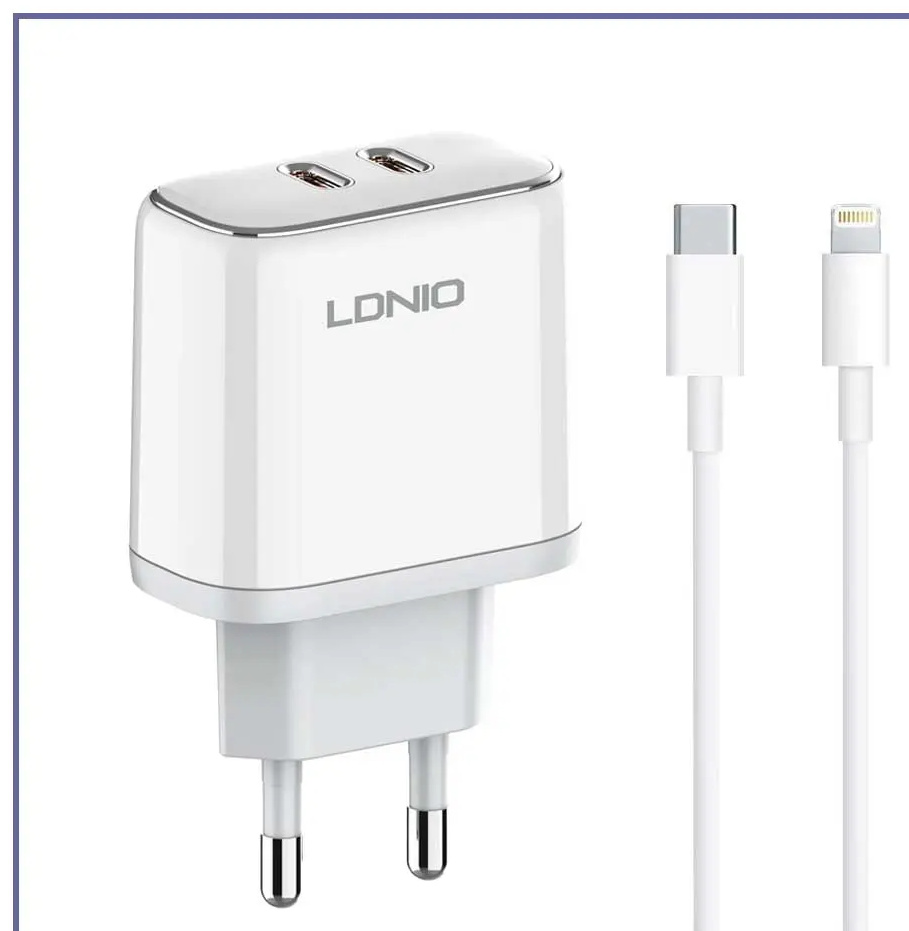شارژر مسافرتی الدینیو 35 وات به همراه کابل LDNIO POWER ADAPTER 35W A2528M (E)