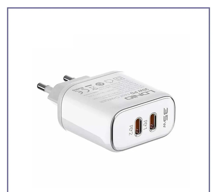 شارژر مسافرتی الدینیو 35 وات به همراه کابل LDNIO POWER ADAPTER 35W A2528M (E)