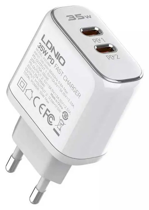 شارژر مسافرتی الدینیو 35 وات به همراه کابل LDNIO POWER ADAPTER 35W A2528M (E)