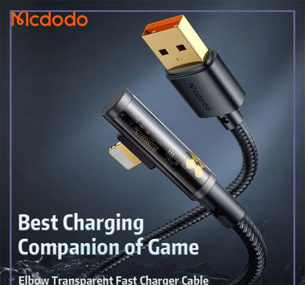 کابل شارژ لایتنینگ 1.2 متری مک دودو Mcdodo Lightning Transparent Data Cable CA-3510 (E)