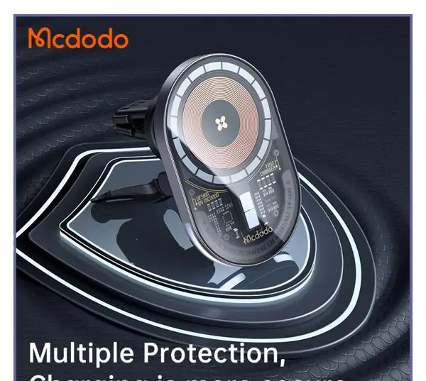 هولدر و شارژ وایرلس مگنتی مک دودو Mcdodo Transparent Magnetic Wireless Charging Car mount CH-2340 (E)