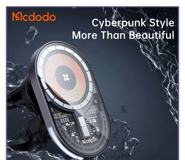 هولدر و شارژ وایرلس مگنتی مک دودو Mcdodo Transparent Magnetic Wireless Charging Car mount CH-2340 (E)