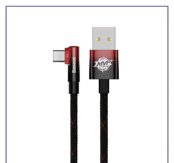 کابل تایپ سی گیمینگ بیسوس 1متر Baseus MVP2ELBOW TYPEC 100W CAVP000421 (E)