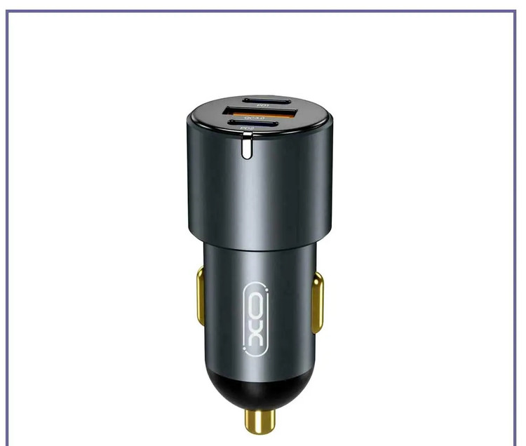 شارژر فندکی 3 پورت 65 وات ایکس او XO-CC45 DUAL PD CAR CHARGER (E)