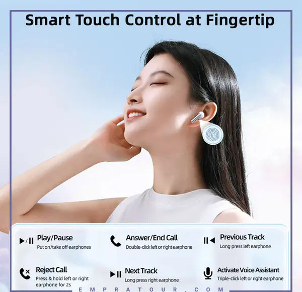 هندزفری بلوتوث جویروم JOYROOM True Wireless ENC Earphones JR-PB1 (E)