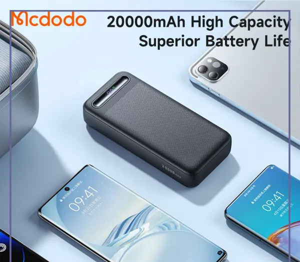 پاوربانک 22.5 وات ظرفیت 20000 مک دودو مدل MCDODO Power Bank Digital Display MC-389 (E)