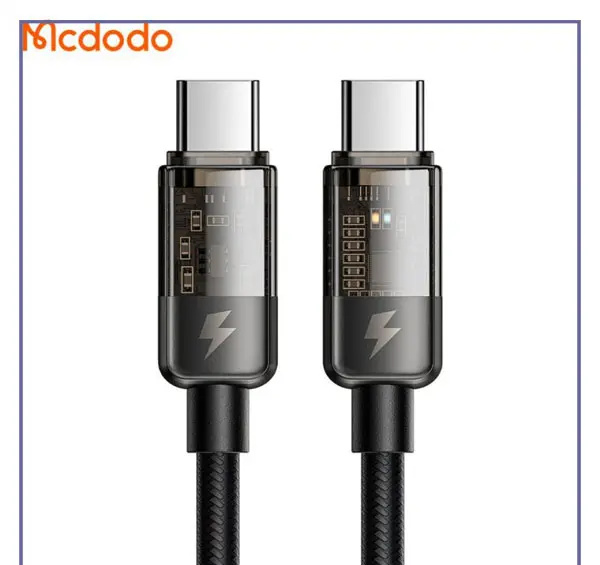 کابل شارژ دوسر تایپ سی قطع کن دار 100 وات مک دودو Mcdodo Auto Power Off Type-C To Type-C Cable CA-2840 (E)