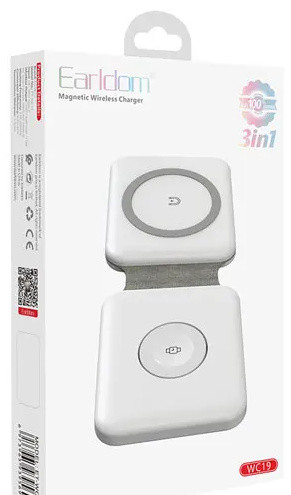 شارژر وایرلس 3 کاره ارلدم Earldom Magnetic Wireless Charger ET-WC19 (E)