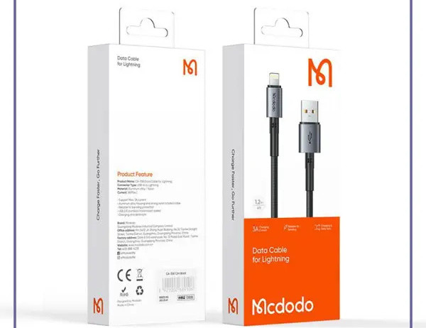 کابل شارژ لایتنینگ 1.2 مک دودو Mcdodo Lightning Data Cable CA-3580 (E)