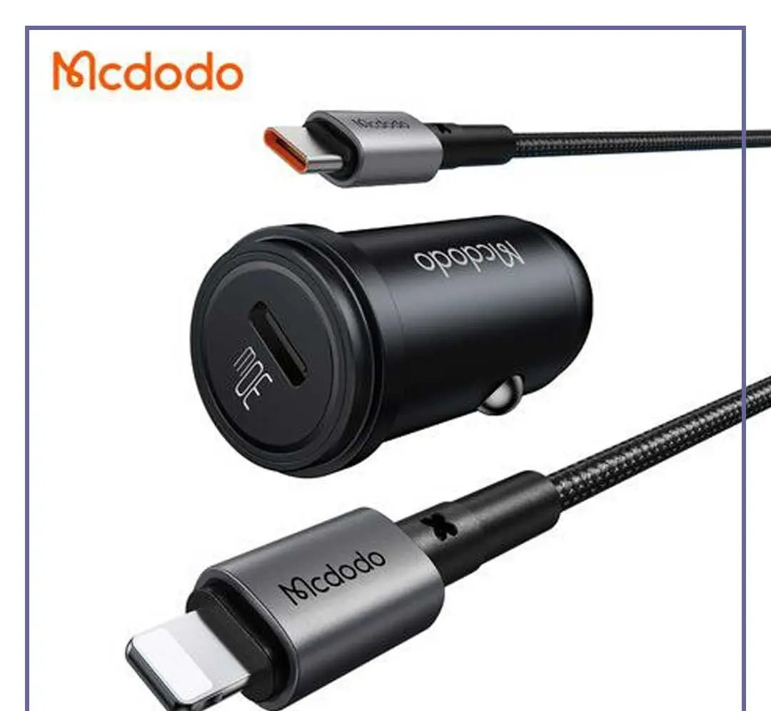 شارژر فندکی مکدودو 30 وات به همراه تایپ سی به لایتنینگ MCDODO CC-7492 (E)
