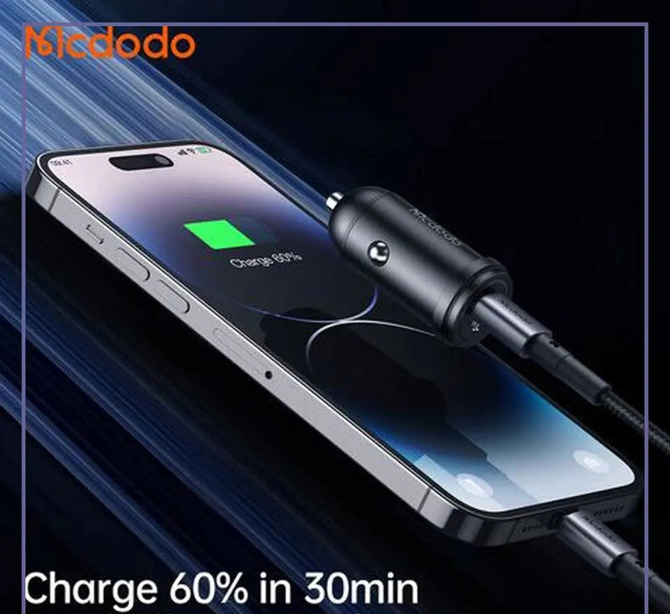 شارژر فندکی مکدودو 30 وات به همراه تایپ سی به لایتنینگ MCDODO CC-7492 (E)