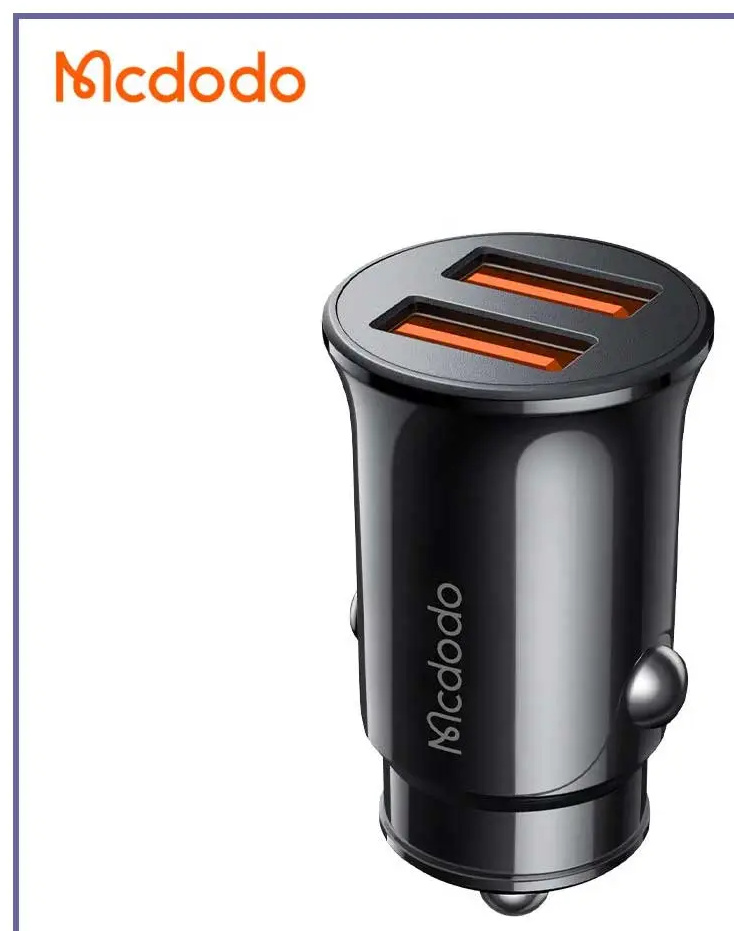 شارژر فندکی دو پورت فست شارژ 12 وات Mcdodo Dual USB Output Car Charger cc-6602 (E)