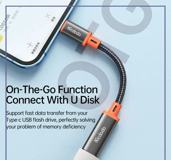 تبدیل تایپ سی به لایتنینگ مک دودو Mcdodo Type-C To Lightning Convertor Cable CA-1440 (E)