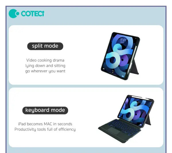 کیبورد کیس آیپد کوتسی Magnet Keyboard for Ipad 10 64011 (E)