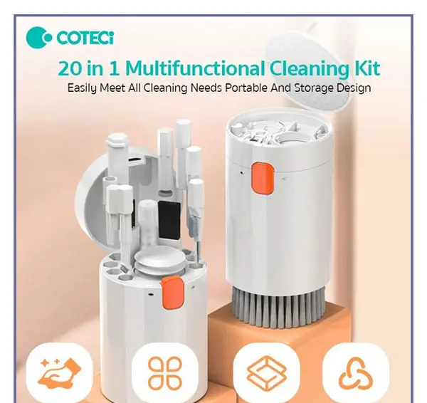 کیت نظافت دستگاه‌های الکترونیکی کوتتسی Coteci Multifunctional 20in1 Cleaning Kit 75003 (E)