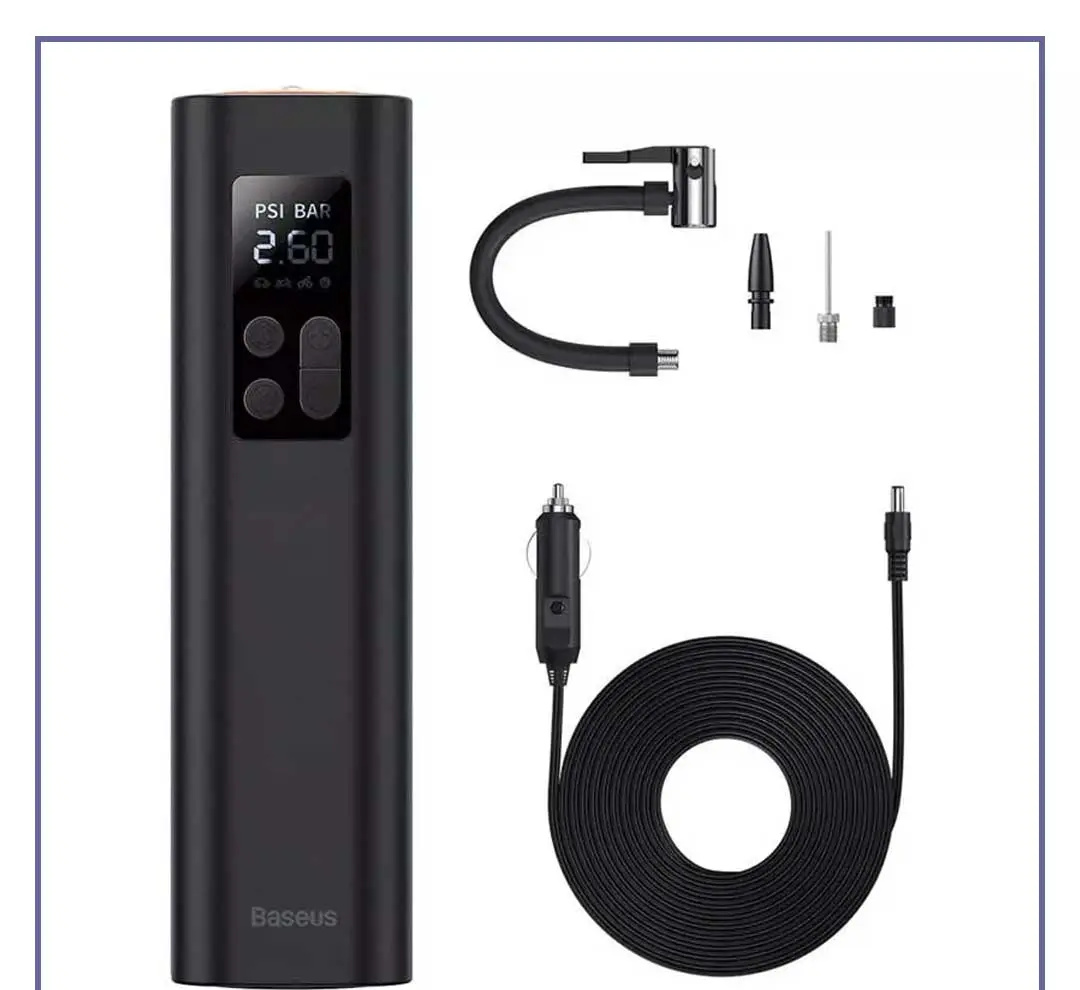 پمپ باد و چراغقوه بیسوس Baseus Super Mini Inflator Pump CRCQ000001 (E)